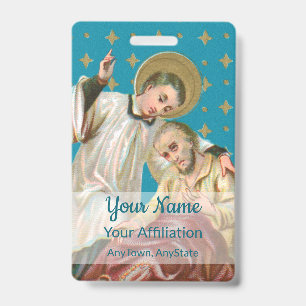 St Aloysius Gonzaga & Plague Victim (Style 1; M06) ID Badge