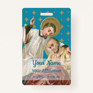 St Aloysius Gonzaga & Plague Victim (Style 1; M06) ID Badge