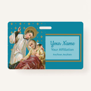 St Aloysius Gonzaga & Plague Victim (Style 2; M06) ID Badge