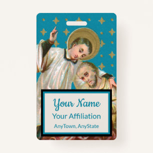 St Aloysius Gonzaga & Plague Victim (Style 2; M06) ID Badge