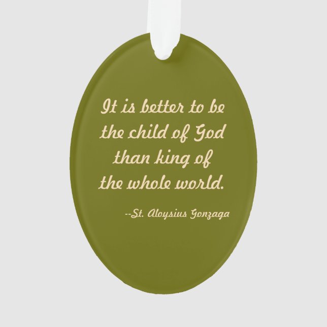 St. Aloysius (PM 01a) Acrylic Ornament (Back)
