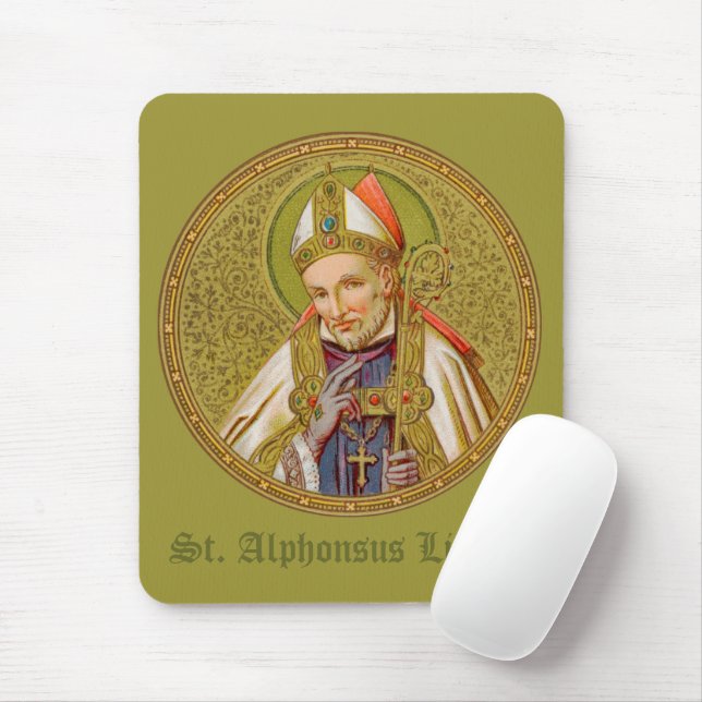 St. Alphonsus Liguori (SNV 02) (Round) Mouse Mat (With Mouse)