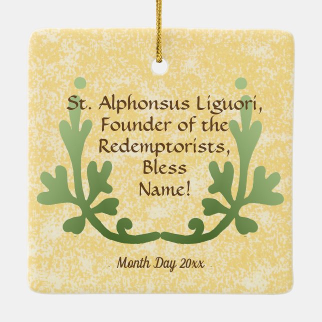 St. Alphonsus Liguori (SNV 02) (Square) Ceramic Ornament (Back)