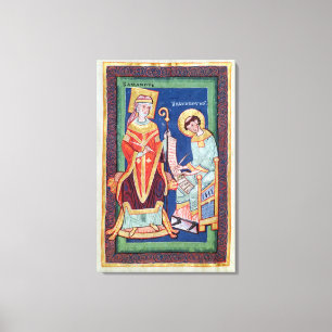 St. Amand returning a scroll to St. Baudemond Canvas Print