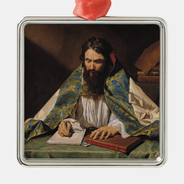 St. Ambrose , c.1633-39 Metal Tree Decoration (Front)