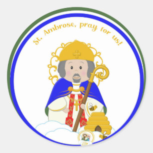 St. Ambrose Classic Round Sticker