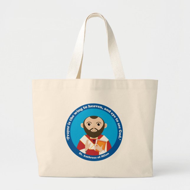 St. Ambrose of Milan Large Tote Bag (Front)