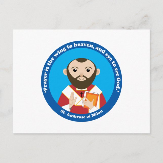 St. Ambrose of Milan Postcard (Front)