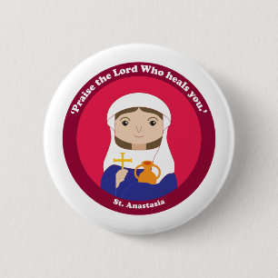 St. Anastasia 6 Cm Round Badge