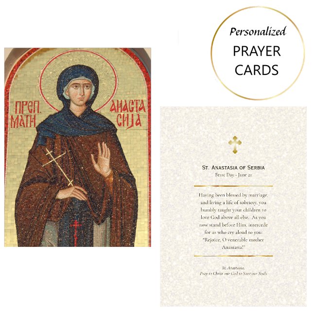St. Anastasia of Serbia Orthodox Prayer Card       (Creator Uploaded)