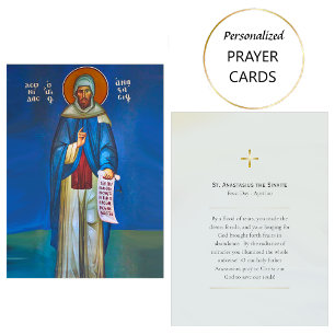 St. Anastasius the Sinaite Orthodox Prayer Card   