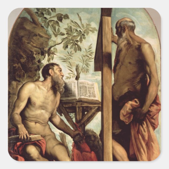 St. Andrew and St. Jerome Square Sticker (Front)
