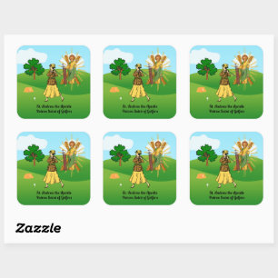 St. Andrew and Upscale Lady Golfer Square Sticker