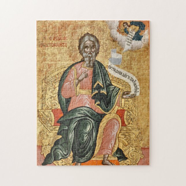 St. Andrew by Theodore Poulakis Orthodox Icon      Jigsaw Puzzle (Vertical)