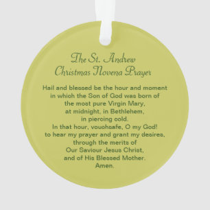 St. Andrew Christmas Novena Prayer Acrylic Ornament