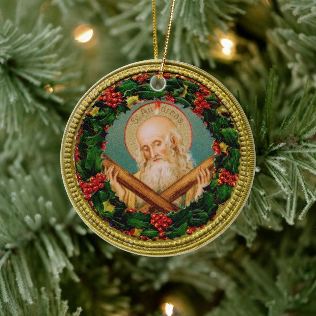 St. Andrew Christmas Novena Prayer Ceramic Tree Decoration (Tree)