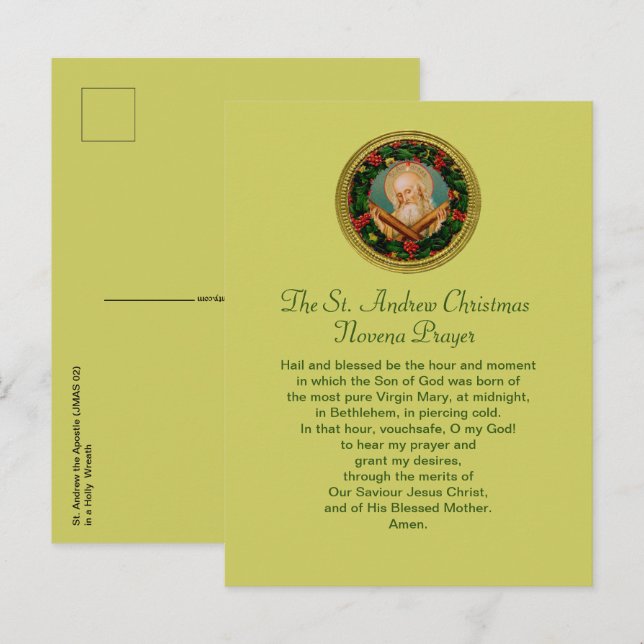 St. Andrew Christmas Novena Prayer Postcard (Front/Back)