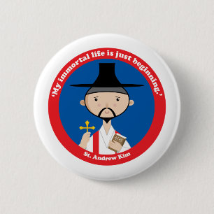 St. Andrew Kim 6 Cm Round Badge