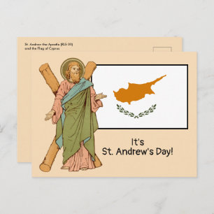 St. Andrew (RLS 01) with Flag of Cyprus Feast Day  Postcard