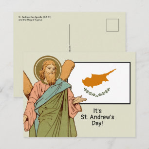 St. Andrew (RLS 01) with Flag of Cyprus Feast Day Postcard