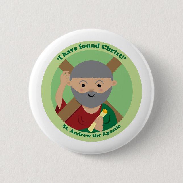 St. Andrew the Apostle 6 Cm Round Badge (Front)