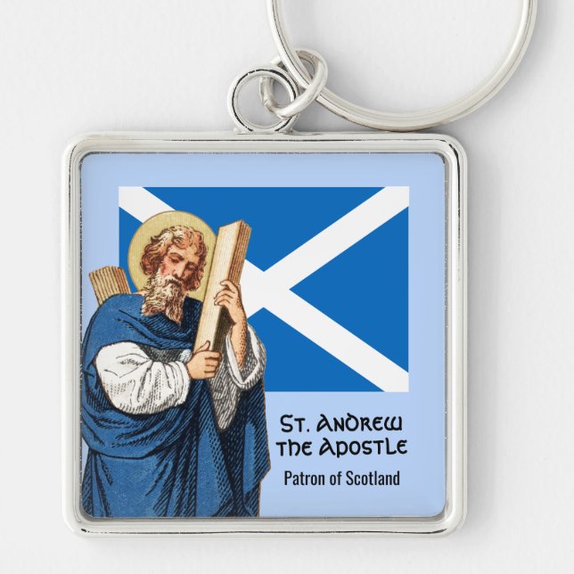 St. Andrew the Apostle and the Flag of Scotland Key Ring (Front)