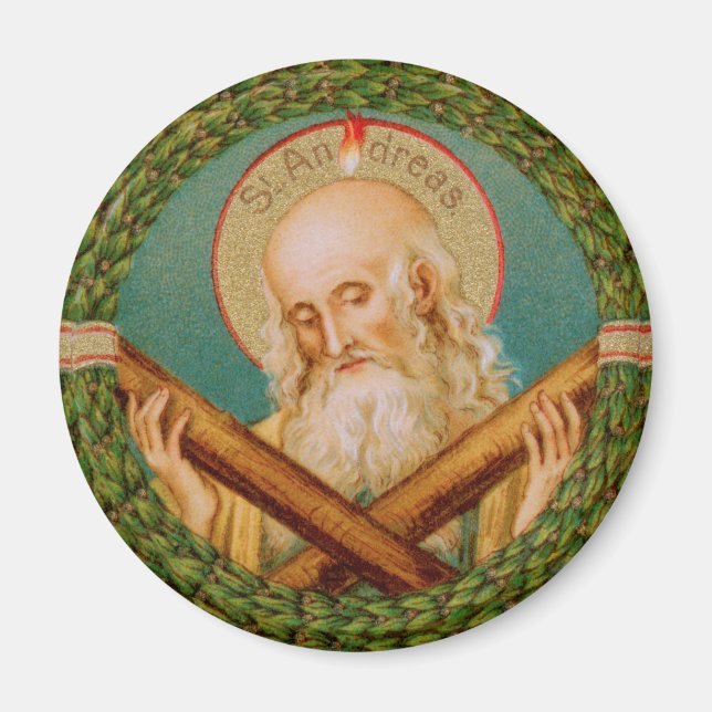 St. Andrew the Apostle (JMAS 02) Round Magnet (Front)