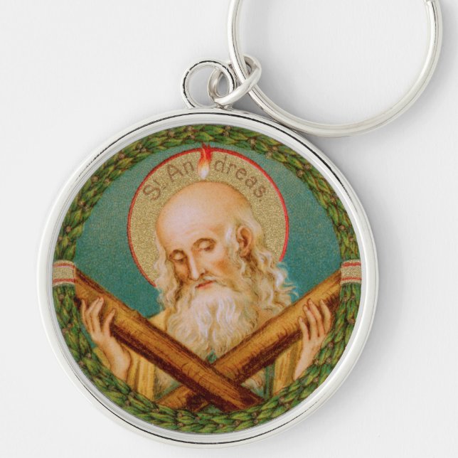 St. Andrew the Apostle (JMAS 02) Round Metal Key Ring (Front)