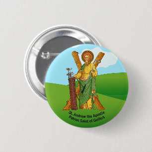 St. Andrew the Apostle, Patron of Golfers 6 Cm Round Badge