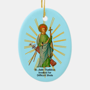 St. Andrew the Apostle / St. Jude Thaddeus Golfer Ceramic Tree Decoration