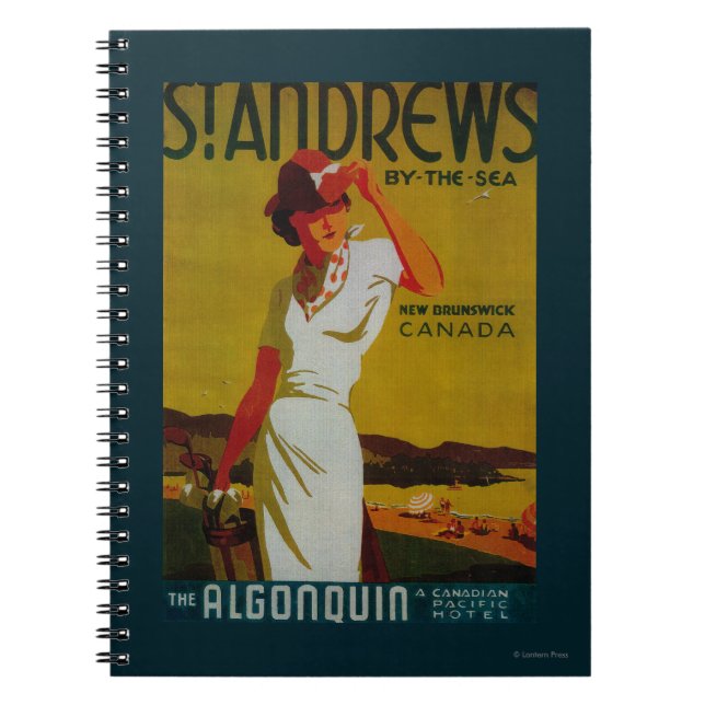 St. Andrews Algonquin Vintage PosterEurope Notebook (Front)