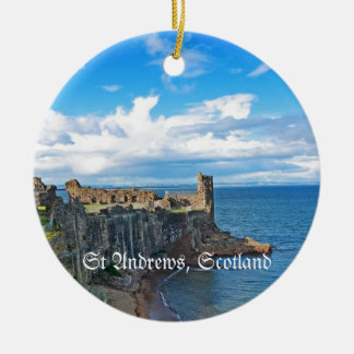 St Andrews Castle, Scotland Ceramic Tree Decoration