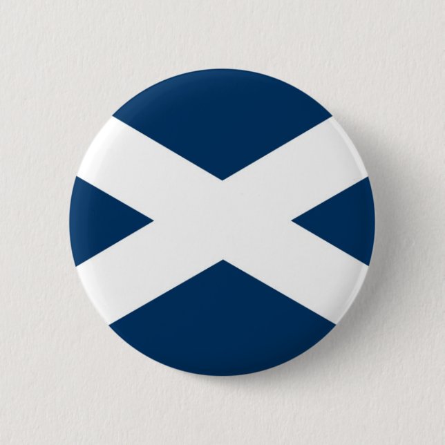 St Andrews Cross 6 Cm Round Badge (Front)