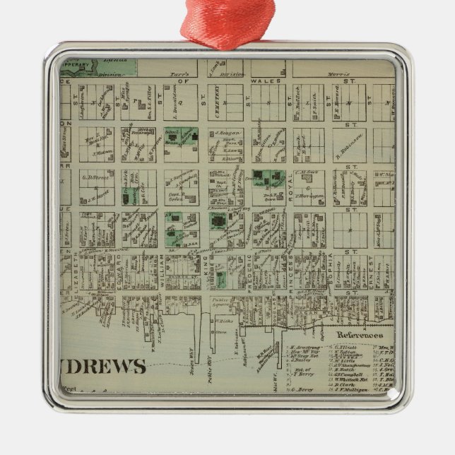 St Andrews NB Metal Tree Decoration (Front)