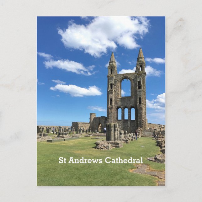 St Andrews Scotland Cathedral Ruins Sunny Skies Postcard (Front)