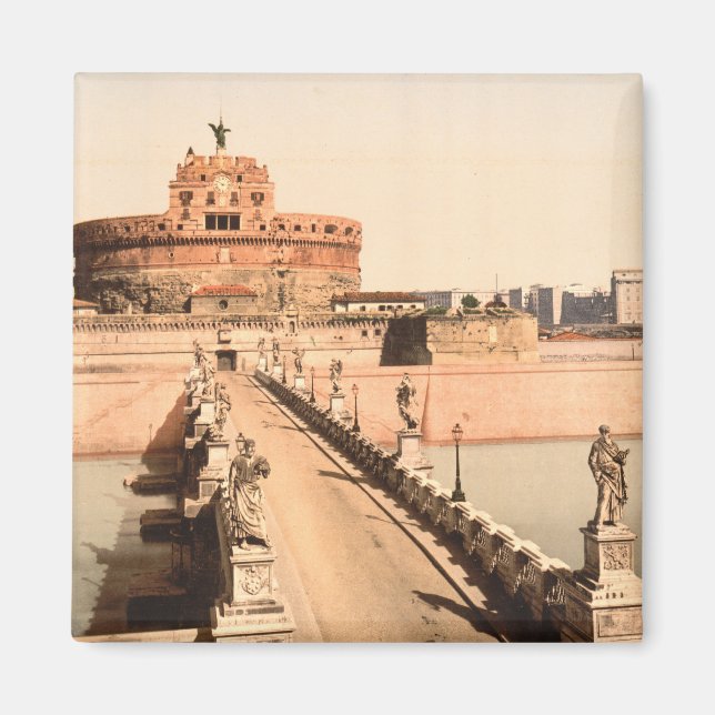 St Angelo Castle and Bridge, Rome, Lazio Italy Magnet (Front)