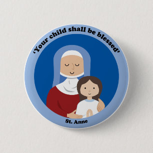 St. Anne 6 Cm Round Badge