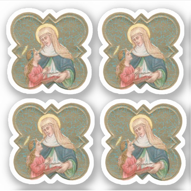 St. Anne and the BVM in a Barbed Quatrefoil (BK67) (Front)