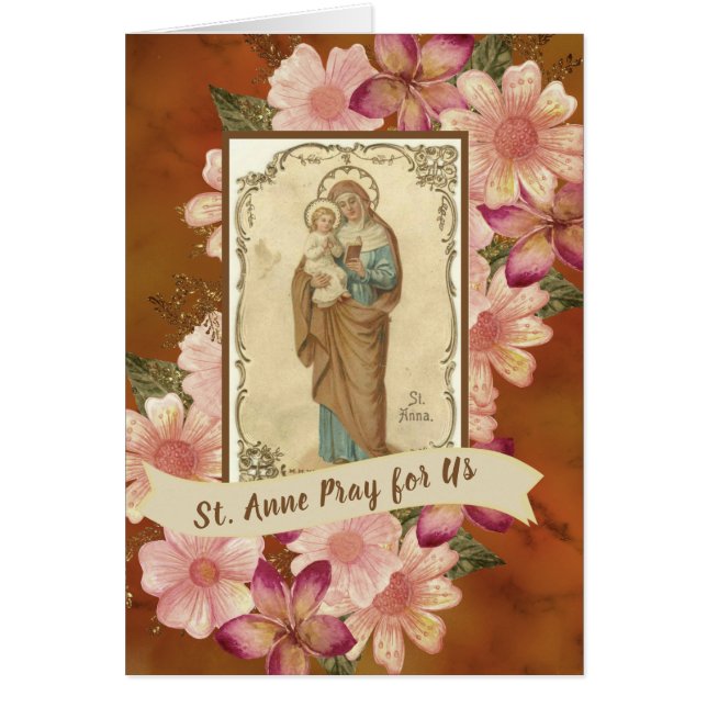 St. Anne holding Blessed Virgin Mary Floral (Front)