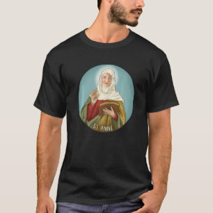 St Anne Image Patron Saint Of Children Mothers Cat T-Shirt