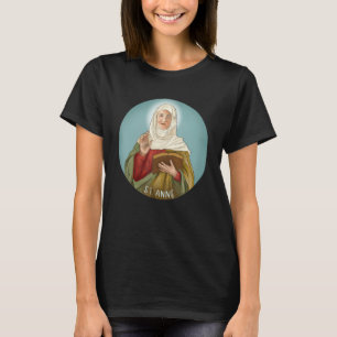 St Anne Image Patron Saint Of Children Mothers Cat T-Shirt