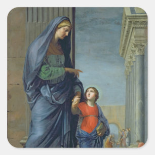 St. Anne Leading the Virgin to the Temple Square Sticker