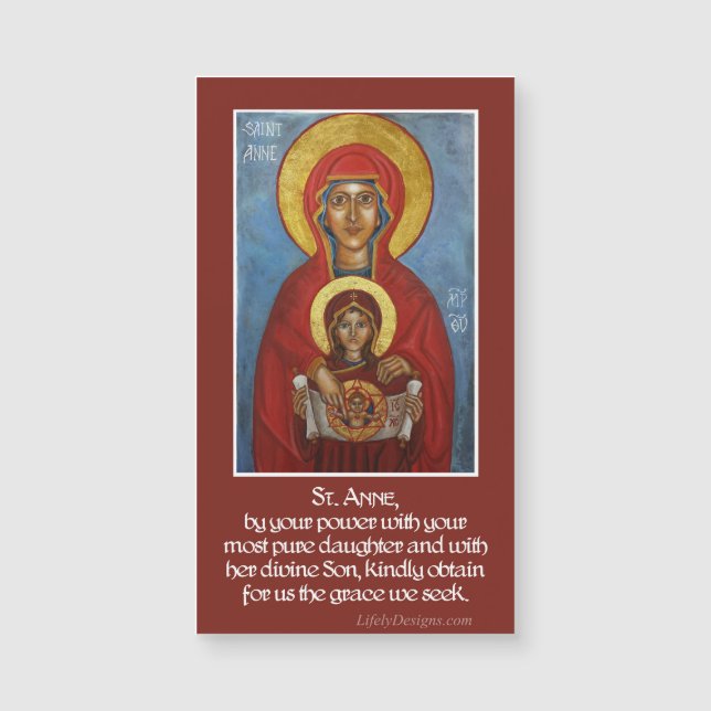St. Anne, Mary & Jesus Prayer Magnets (25 pack) (Front)