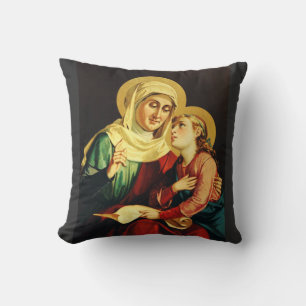 St. Anne Teaching the Virgin Mary Sacred Art Cushion