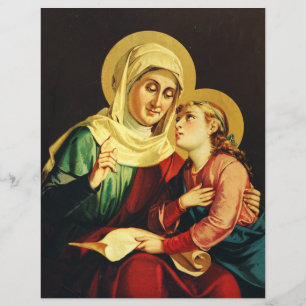 St. Anne Teaching the Virgin Mary Sacred Art Flyer