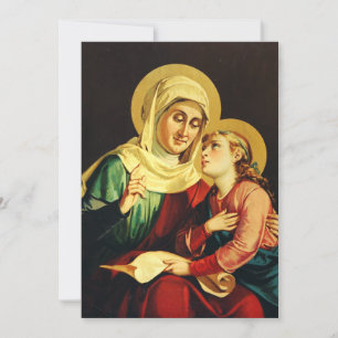 St. Anne Teaching the Virgin Mary Sacred Art Holiday Card