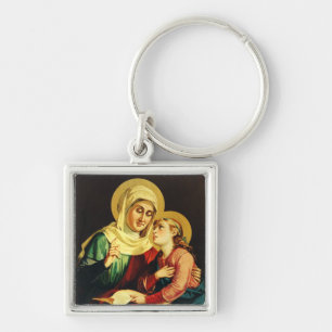 St. Anne Teaching the Virgin Mary Sacred Art Key Ring