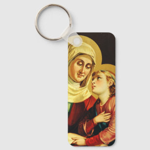 St. Anne Teaching the Virgin Mary Sacred Art Key Ring