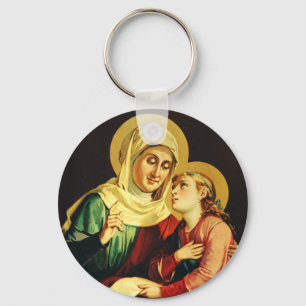 St. Anne Teaching the Virgin Mary Sacred Art Key Ring