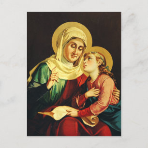 St. Anne Teaching the Virgin Mary Sacred Art Postcard